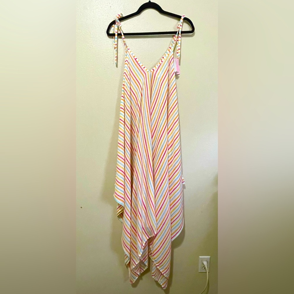 Crown & Ivy Women's Striped Cover-up swimsuit beach pool day summer resort wear